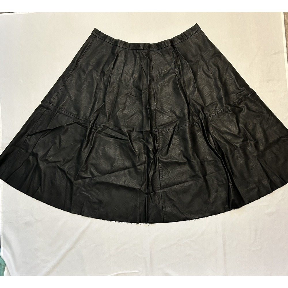 City Chic Plus Size, XXL/24W Faux Leather Black Mini Skirt Bikercore Grunge READ